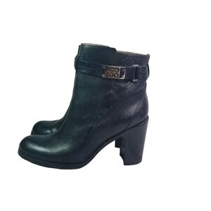 Coach Kasandra black leather heeled ankle boots